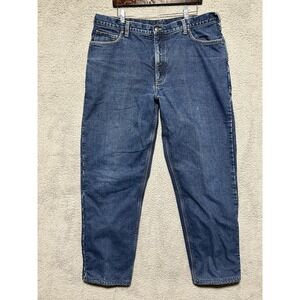 Land's End Jeans Mens 40x32‎ Flannel Lined Blue Heavy Denim Work Wear Outdoors